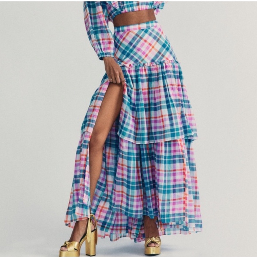 LoveShackFancy Andrea Malibu Dream Maxi-Split Skirt